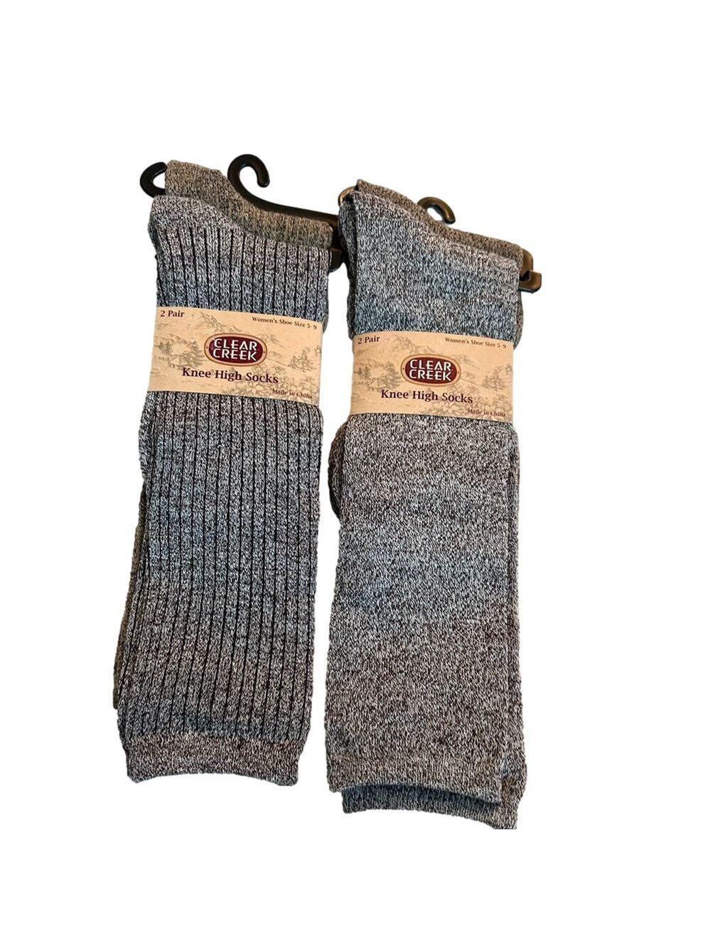 Clear Creek Woman’s Knee High Socks 4 Pairs Size 9 - 11 NWT